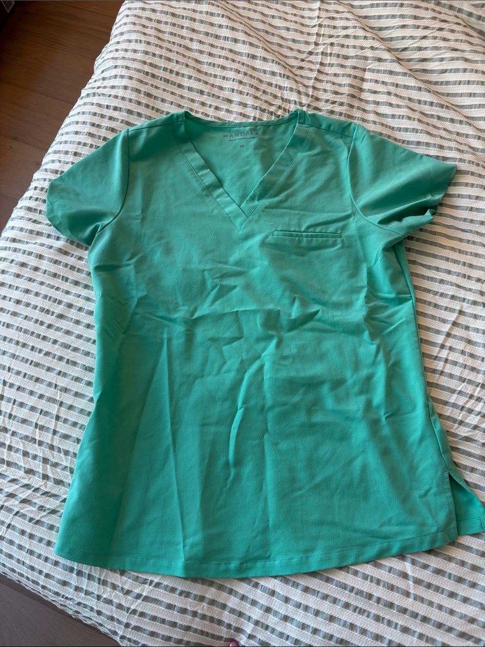 Teal Green V-Neck Women’s Top - Mandala